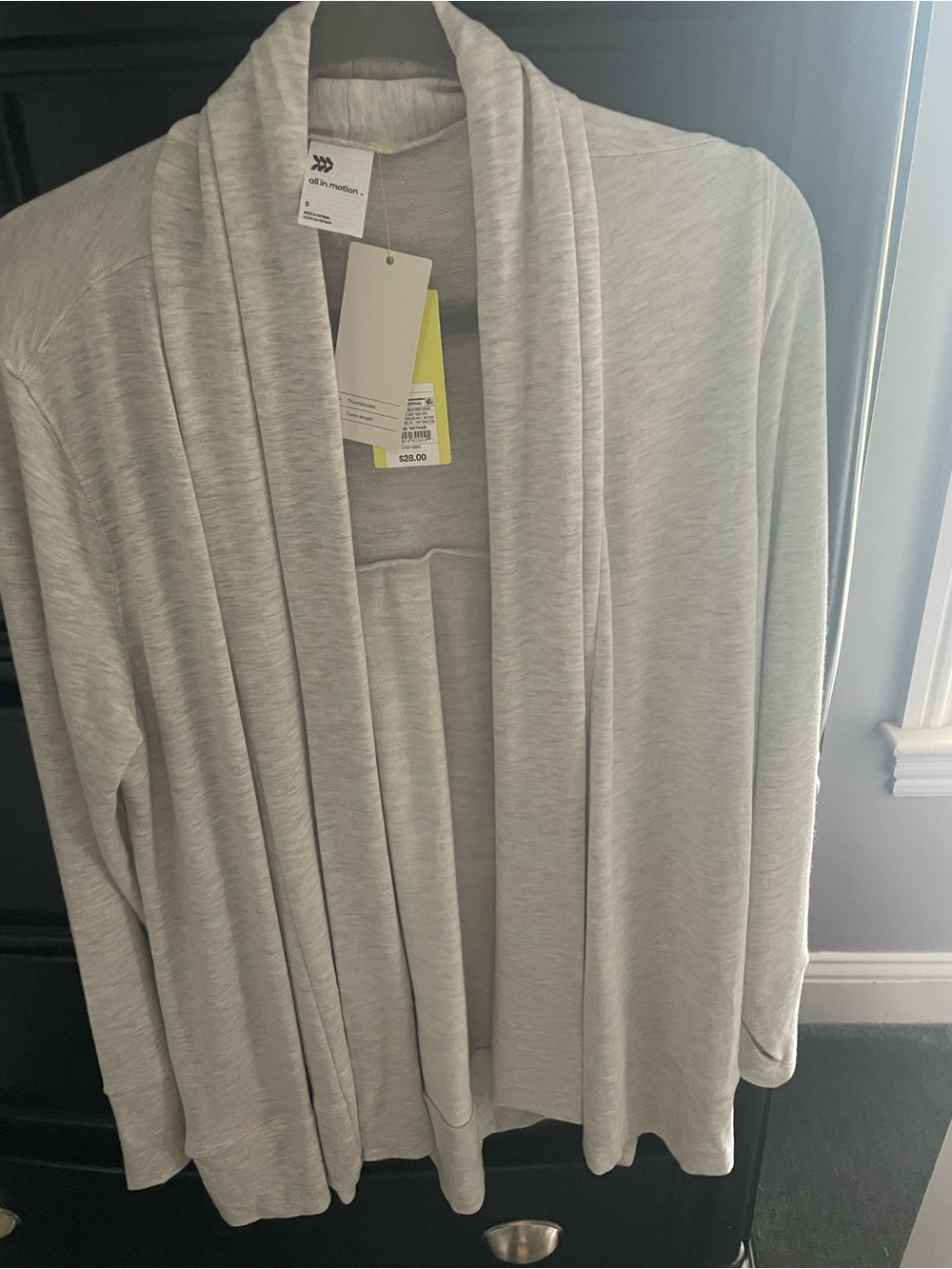 all in motion Light Gray Open-Front Draped Cardigan